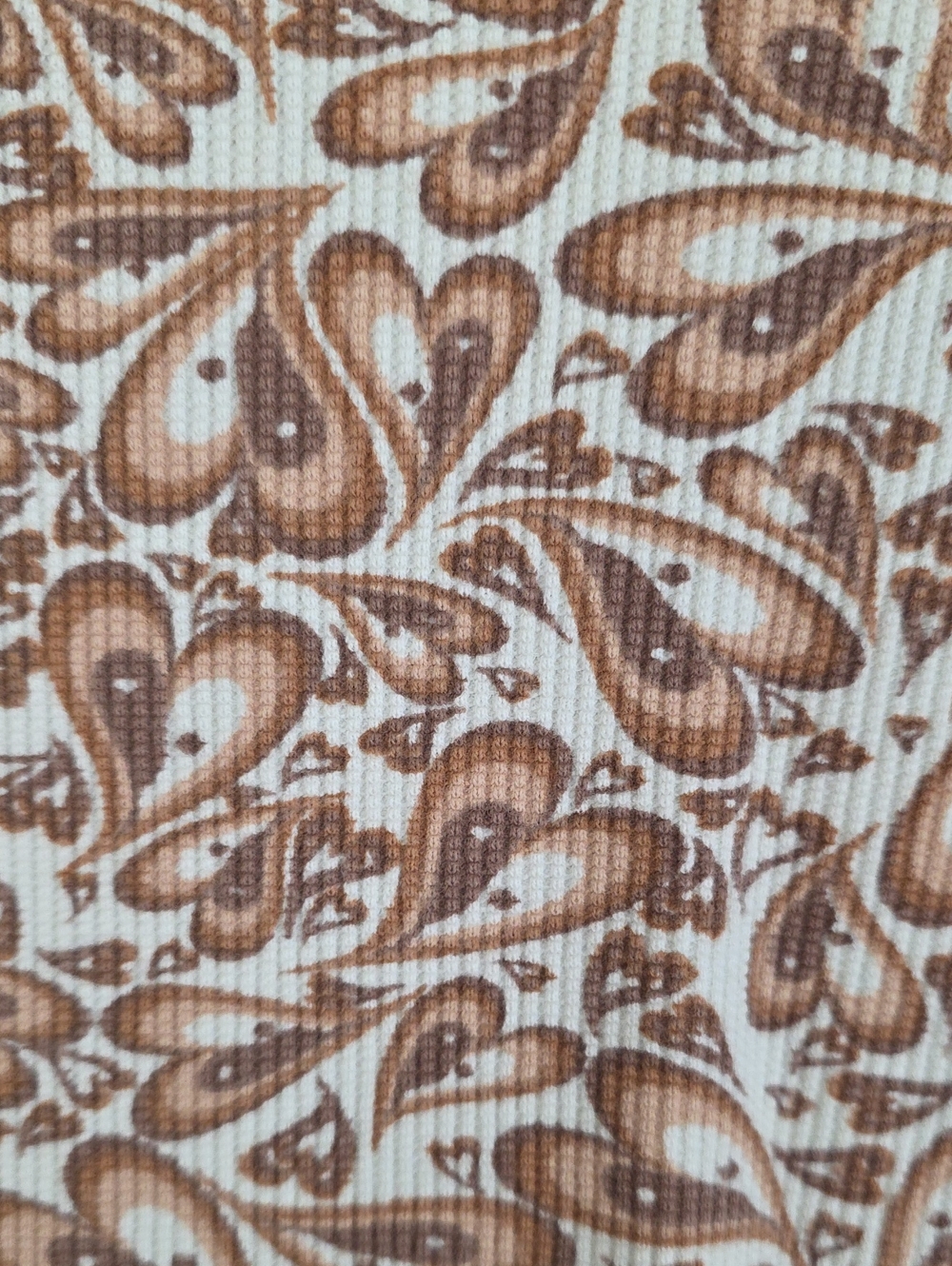 Bershka Brown Cream Paisley Crop Tank Top Ribbed Sleeveless Women's Medium - Picture 3 of 5